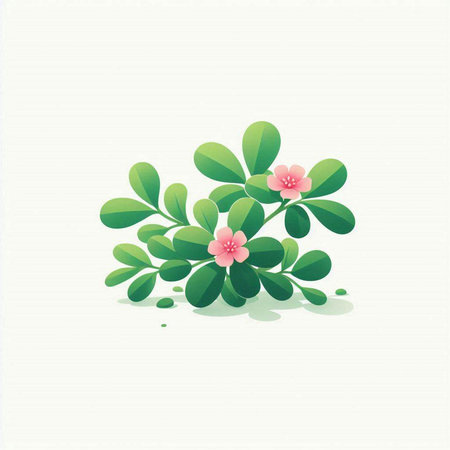 Floral background with pink flowers and green leaves. Vector illustration.のイラスト素材