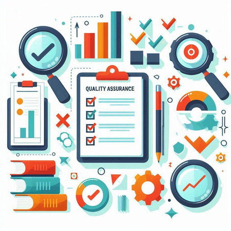 Vector flat design illustration of business analysis, planning, project management, financial report, strategy, research and development concept.のイラスト素材