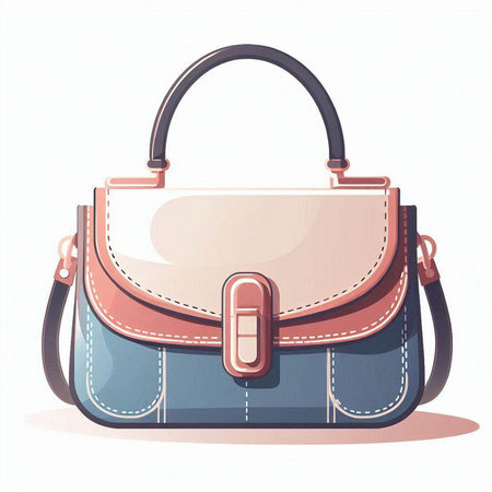 Illustration of a woman's handbag on a white background.のイラスト素材