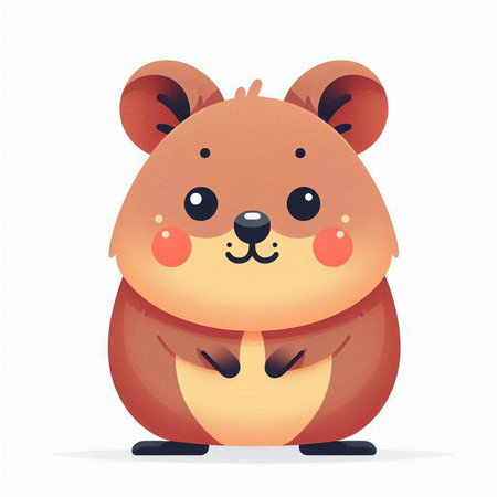 Cute cartoon hamster. Vector illustration isolated on white background.のイラスト素材