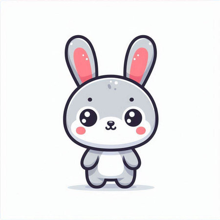 Cute bunny. Vector illustration in cartoon style on white background.のイラスト素材