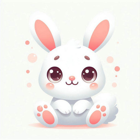 Cute baby rabbit. Vector illustration of a cute little bunny.のイラスト素材