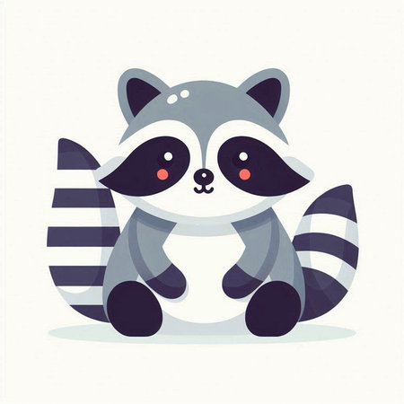 Cute raccoon. Vector illustration of a cartoon raccoon.のイラスト素材