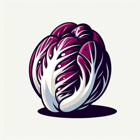 Vector illustration of fresh cabbage. Isolated on a white background.のイラスト素材
