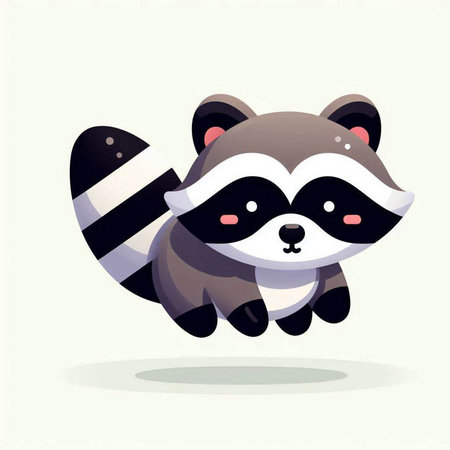 Cute raccoon vector illustration. Cute raccoon cartoon character.のイラスト素材