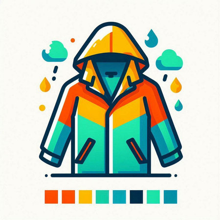 Raincoat icon. Raincoat vector illustration. Raincoat icon.のイラスト素材