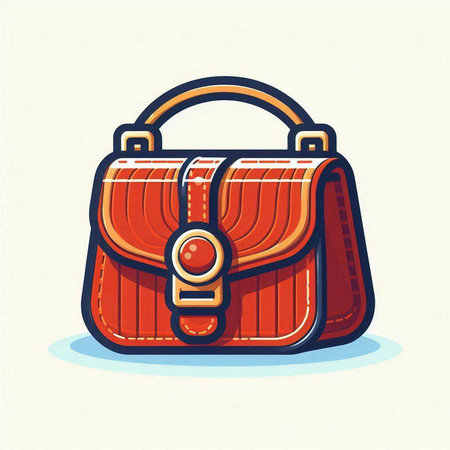 Stylized vector illustration of a woman's handbag in retro style.のイラスト素材