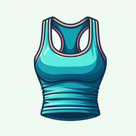 Vector illustration of a blue tank top isolated on the white background.のイラスト素材