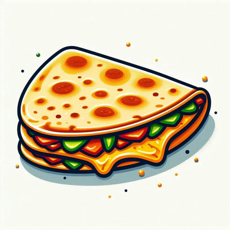 Illustration of a sandwich with cheese, tomato, cucumber and mayonnaiseのイラスト素材