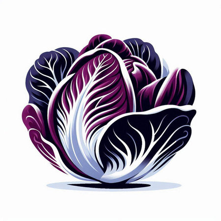 Vector illustration of Chinese cabbage. Isolated on a white background.のイラスト素材
