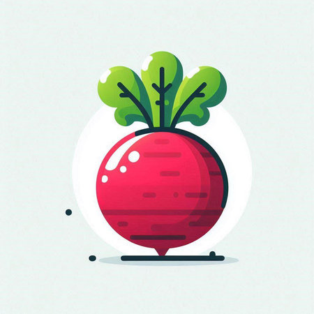 Radish icon. Vegetable vector illustration in flat design style.のイラスト素材