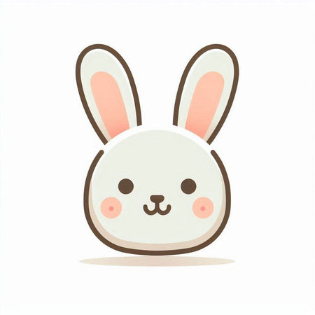 Cute rabbit face on white background. Vector illustration. Eps 10のイラスト素材