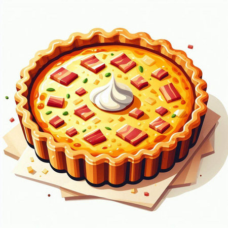 Illustration of a pie on a white background. Vector illustration.のイラスト素材