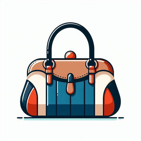 Illustration of a woman's handbag on a white background.のイラスト素材