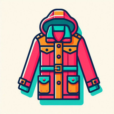 Firefighter uniform icon. Colorful vector illustration in flat style.のイラスト素材