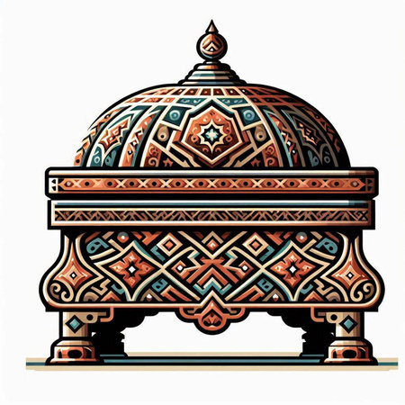 Ornament on the dome of the mosque. Vector illustration.のイラスト素材