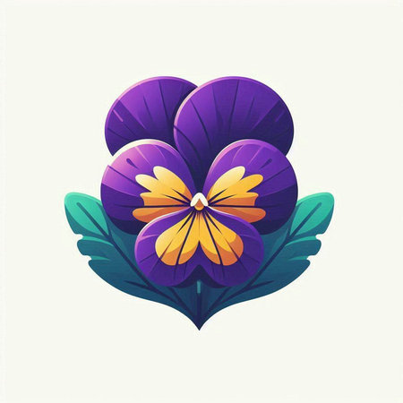 Beautiful colorful pansy flower vector illustration. Floral design element.のイラスト素材