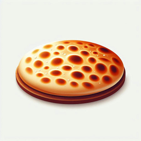 Illustration of a round biscuit with holes on a white backgroundのイラスト素材