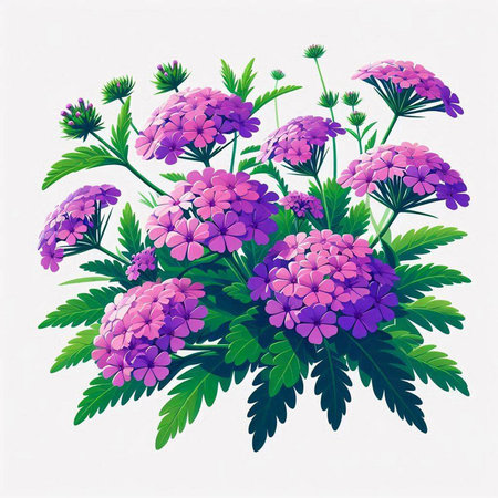 Purple hydrangea flowers on white background. Vector illustration.のイラスト素材