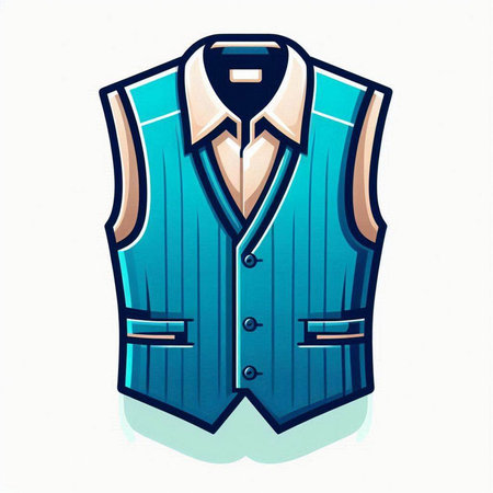 Vector illustration of a blue jacket on a white background. Design elementのイラスト素材