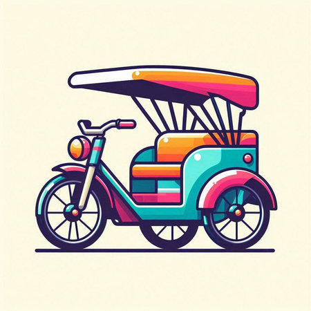 Tuk tuk vector illustration. Tuk tuk icon.のイラスト素材