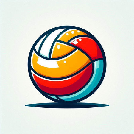 Volleyball ball icon, vector illustration. Flat design style.のイラスト素材