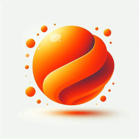 abstract background with red and orange balls. Vector Illustration.のイラスト素材