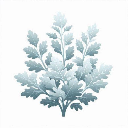 Vector image of a blue leaf on a white background. Vector illustration.のイラスト素材