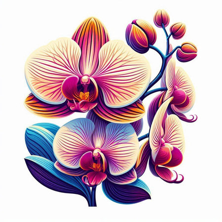 Orchid flower. Floral background. Vector illustration for your designのイラスト素材