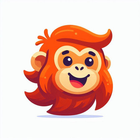 Cute cartoon monkey. Vector illustration isolated on a white background.のイラスト素材