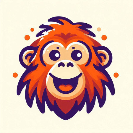 Illustration of a funny cartoon monkey. Vector illustration of a monkey.のイラスト素材