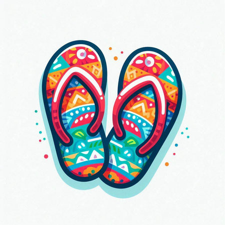 Flip flops. Colorful vector illustration for your design.のイラスト素材