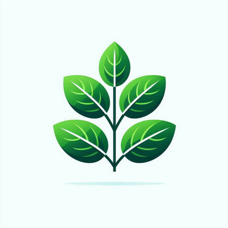 Green leaf icon. Ecology symbol. Flat design. Vector illustration.のイラスト素材