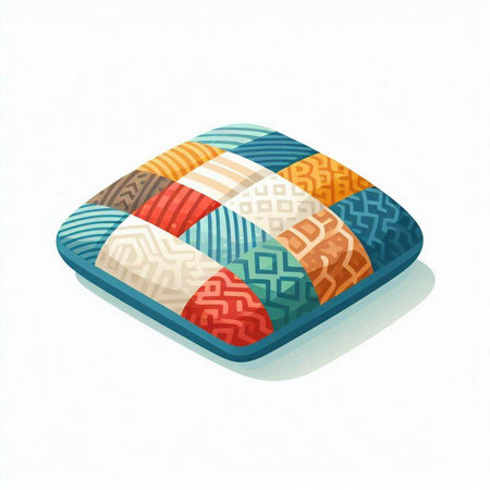 Colorful pillows isolated on a white background. Vector illustration.のイラスト素材