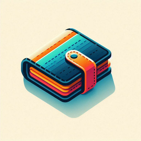 Wallet icon. Isometric illustration of wallet vector icon for web designのイラスト素材