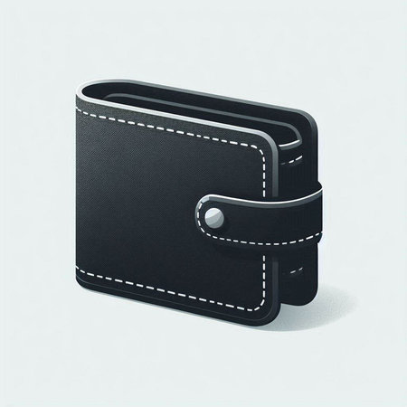 Black wallet isolated on white background. Vector illustration. Eps 10.のイラスト素材