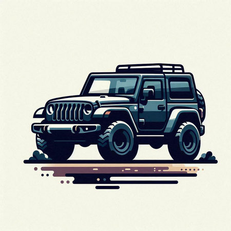 Vector illustration of off-road vehicle. Grunge style.のイラスト素材