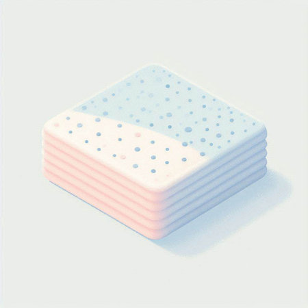 Cleaning sponge isolated on a white background. 3d illustration.のイラスト素材