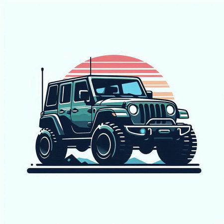 Off-road vehicle. Off-road vehicle. Vector illustration.のイラスト素材