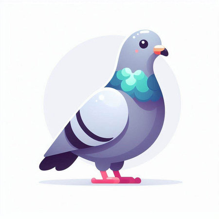 Pigeon in flat style. Vector illustration on white background.のイラスト素材