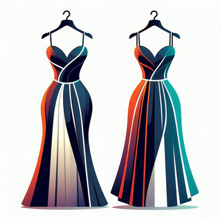 wedding dress on a hanger isolated on a white backgroundのイラスト素材