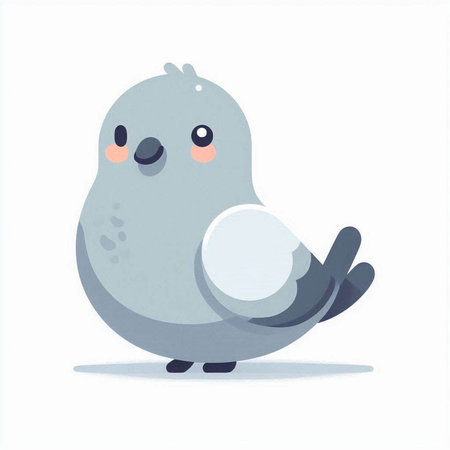 Pigeon on a white background. Vector illustration in a flat style.のイラスト素材