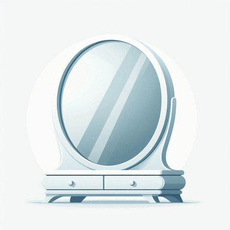 Vector illustration of a mirror on a white background. Vector illustration.のイラスト素材