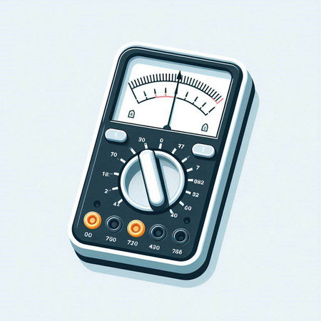Digital multimeter on a white background. Vector illustration. Eps 10.のイラスト素材