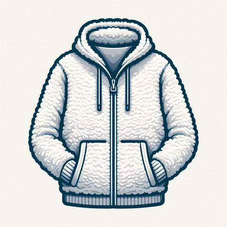 Men's winter jacket on a white background. 3d illustration.のイラスト素材