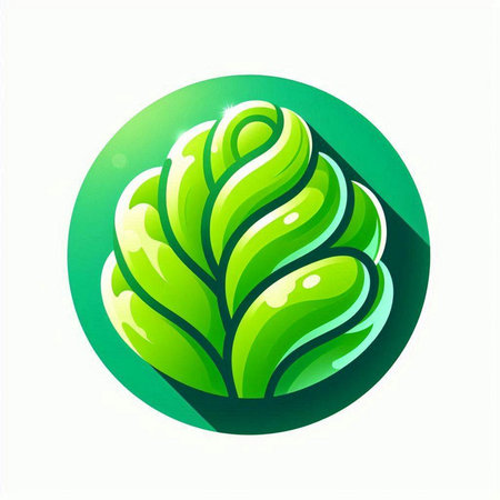 Cabbage icon. Vector illustration. Green icon with long shadow.のイラスト素材