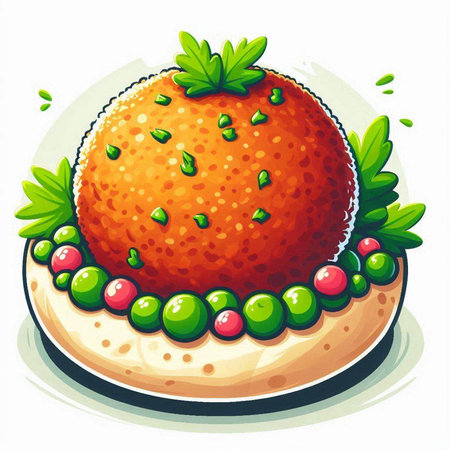 Illustration of a fresh orange with green leaves on a white backgroundのイラスト素材