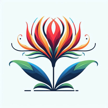 Colorful flower design element. Floral vector logo. Flower icon.のイラスト素材