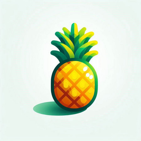 Pineapple vector illustration. Isolated on a white background.のイラスト素材
