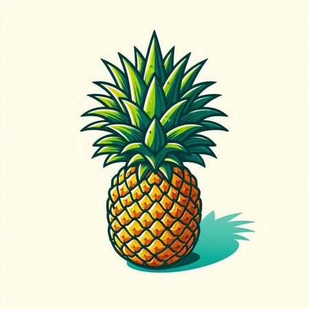 Pineapple vector illustration. Isolated on a white background.のイラスト素材